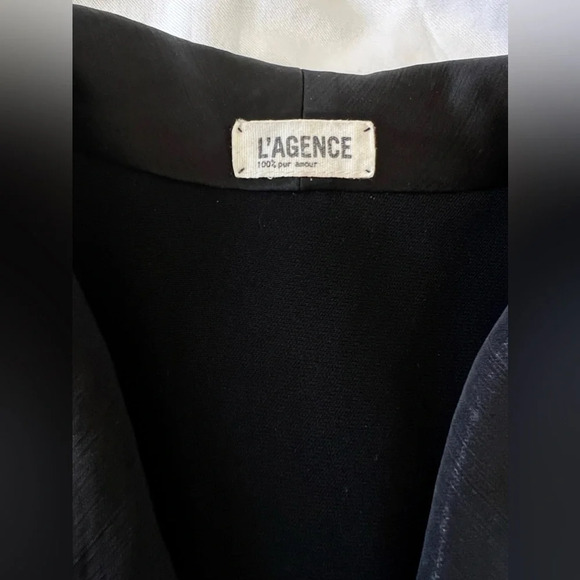 $495 L'Agence Amour Black Tuxedo Romper Suit Jumpsuit Classic Shorts 4 S - Picture 6 of 9